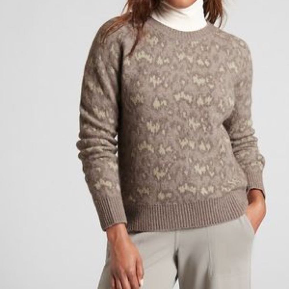 Athleta Hawthorn Textured Wool Blend Crew Sweater Size 1X